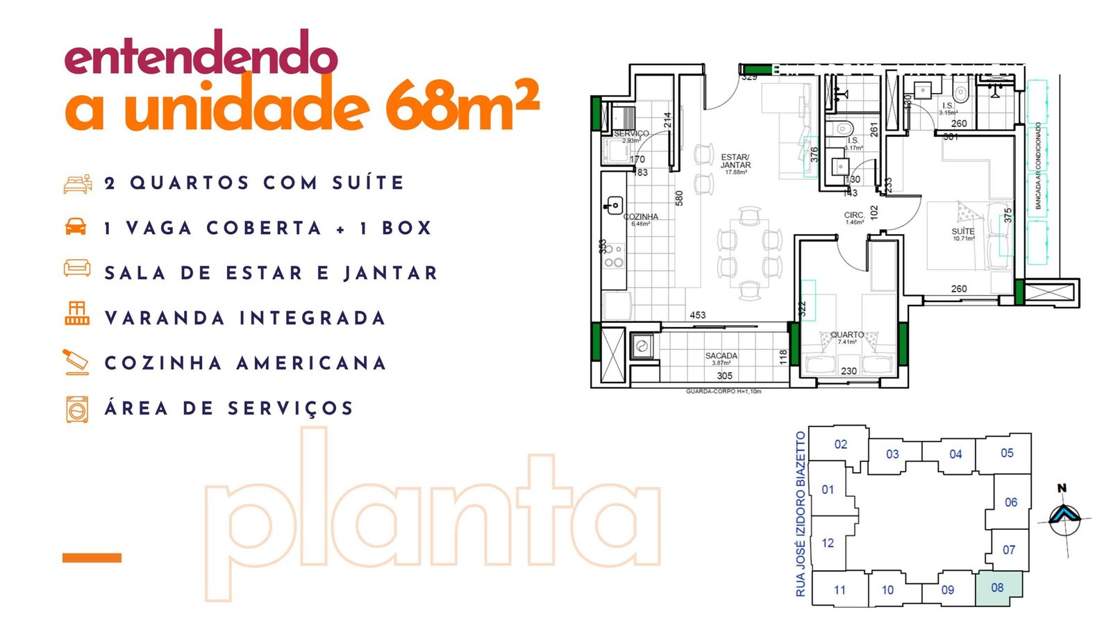 Unidade 68 m² - Elarte