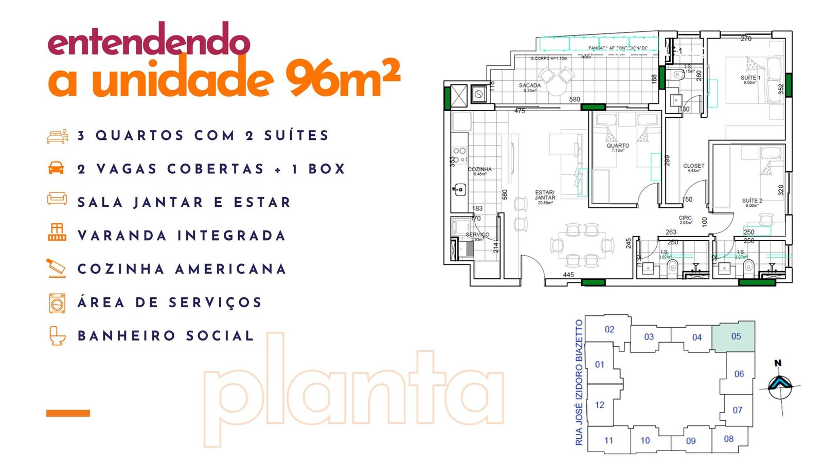 Unidade 96 m² - Elarte