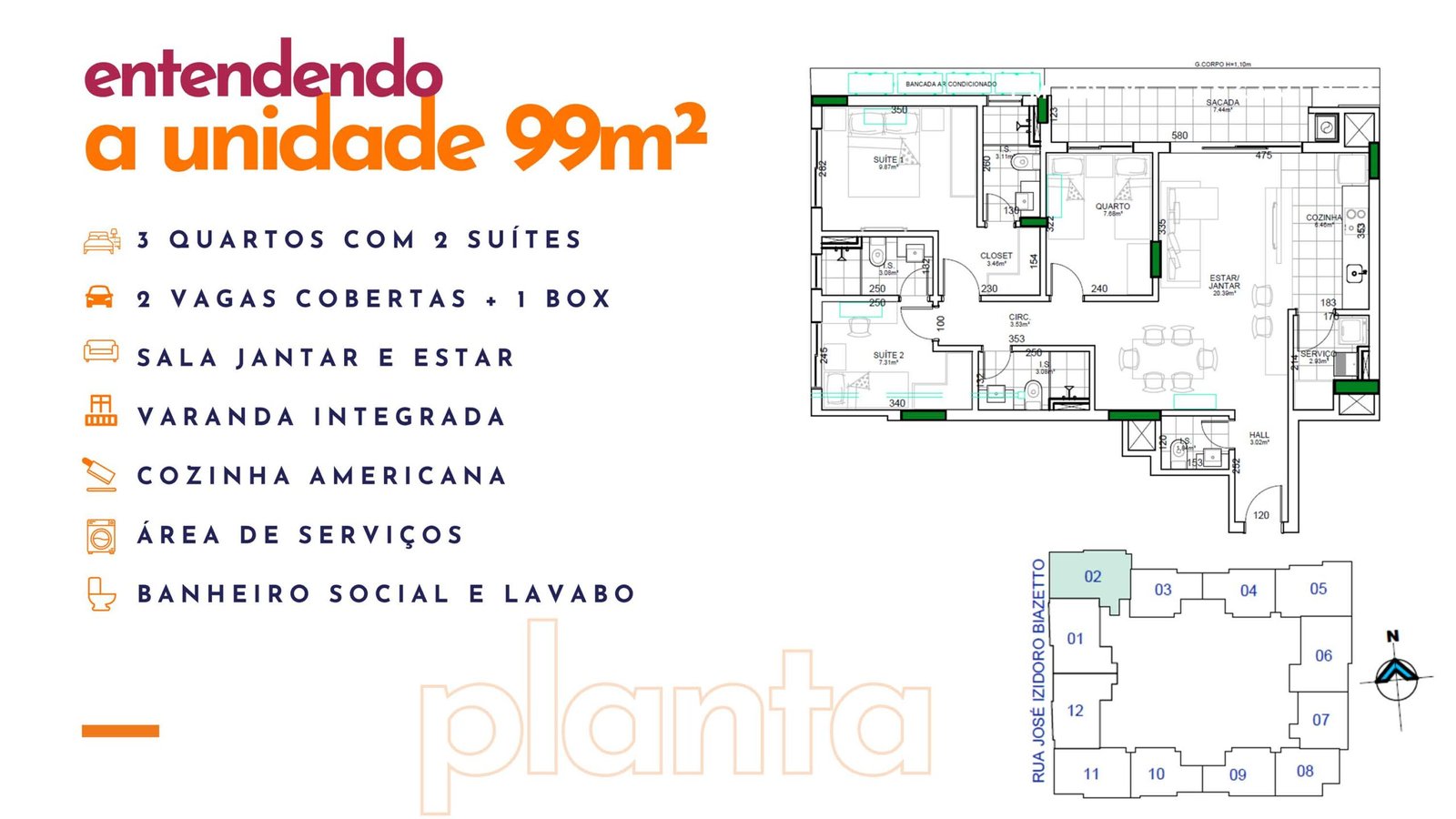 Unidade 99 m² - Elarte